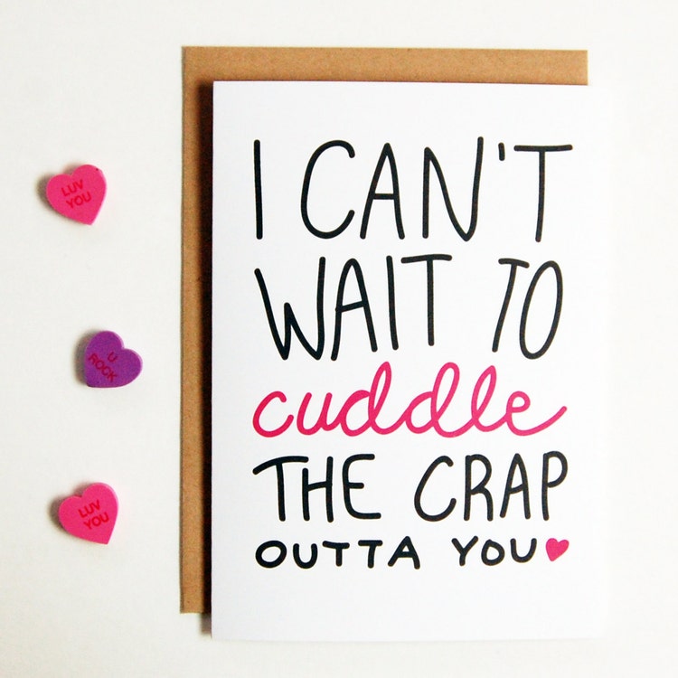 I Can't Wait to Cuddle You Greeting Card Boyfriend by BySeaAndSky