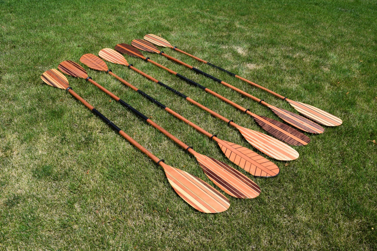 custom handcrafted wooden canoe and kayak paddles
