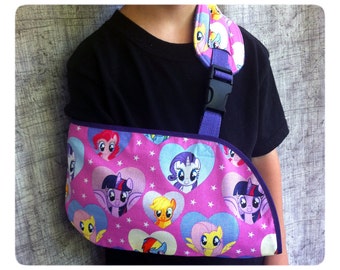 Ready to Ship! Pink My Little Pony Pediatric Arm Sling - Toddler arm sling - Child arm sling - Adult arm sling - all sizes