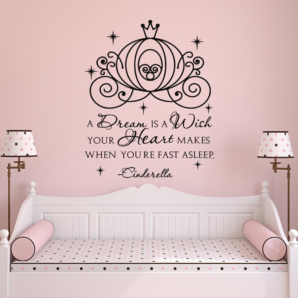 Cinderella Carriage Wall Decals For Girls A Dream Is A Wish