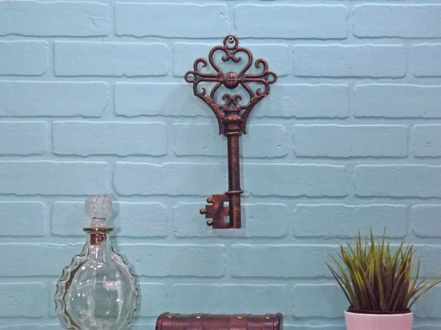 Skeleton Key/Large Metal Key Wall Décor/ Steampunk/ French
