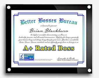Funny Bosses Day Gift, Best Boss Award, Boss's Day Gift, Best Boss Gift, Gift for Boss, Awesome Certificate, Boss Lady, Digital Print
