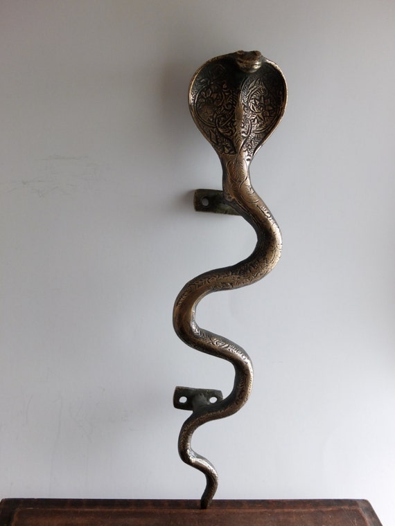 Vintage Antique Style Snake Cobra Solid Brass Of DOOR HANDLE