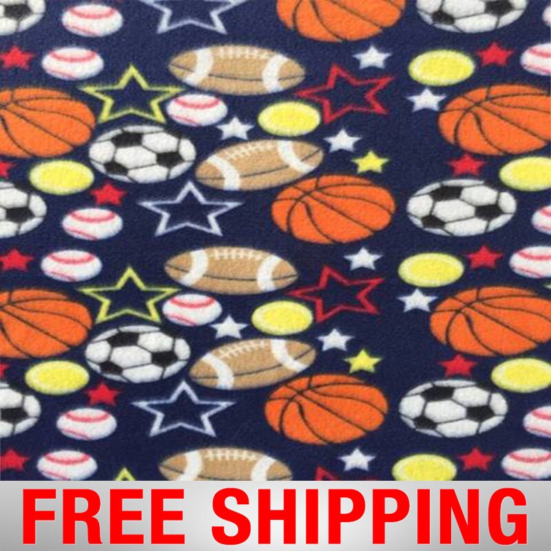 Fleece Fabric Sports Basketball Football by