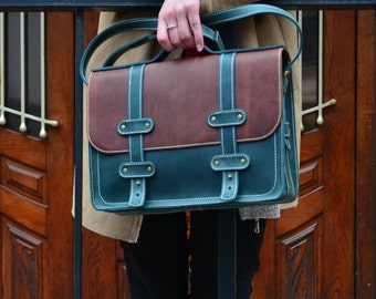Leather Briefcase, Leather Briefcase Women, Womens Leather Briefcase, Leather Satchel, Womens Laptop bag, Womens Business bag, 13" Laptop