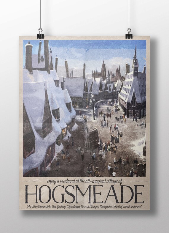 Harry Potter Hogsmeade Vintage Style Travel Poster Pr - vrogue.co