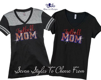 Football Mom Shirt, Rhinestone Football Mom, Football Mom, Rhinestone Football Mom T, Rhinestone Football Varsity Shirt, Football Mom Tank