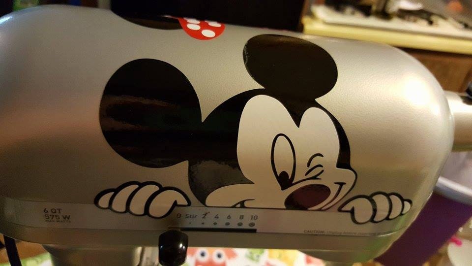 Cute Peeking Mickey Mouse for KitchenAid Mixers Vinyl Decal