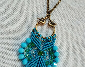 Aurora necklace Handcarved pendant Night sky pendant Epoxy