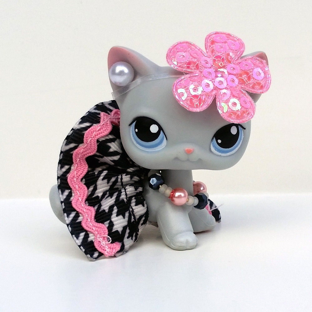Littlest Pet Shop LPS Black White Houndstooth Outfit Clothes