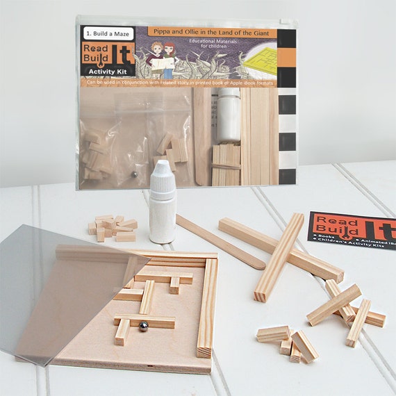 Wooden Maze - Craft Educational Activity Kit -  Design and Build (Linked to Story book) ReadITBuildIT - Kids - Childrens - Kits