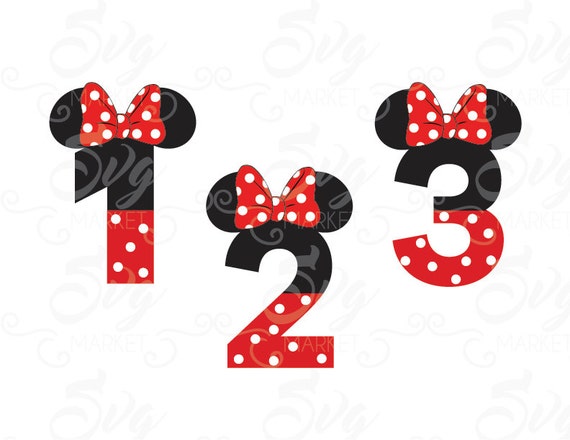 Download Numbers Minnie Mouse Inspired Cuttable Design File SVG
