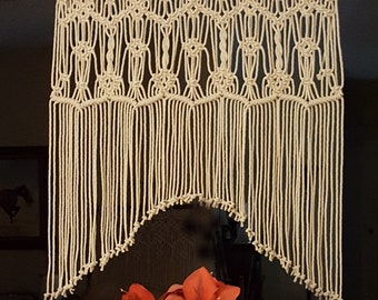 Large Macrame Wall Hanging Headboard Window Curtain Wall Art "Harmony"
