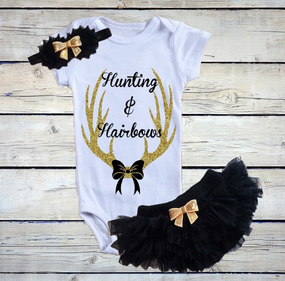 Baby Girl Onesies®/ Hunting and Hairbows by BeutiqueCreations