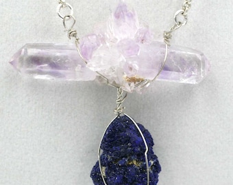 Namibia Amethyst Russian Azurite Necklace