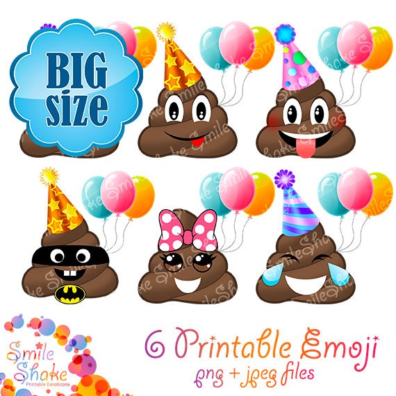 PNG Poop Emoji ClipArt Digital Smiley Faces Emoji Birthday