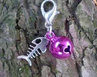 Cat Collar Charm, Clip on Collar Charm, Cat Bell, Cat Jewellery, Gift for Pet, Pet Acessories, Cat Lover, Pet Birthday Gift