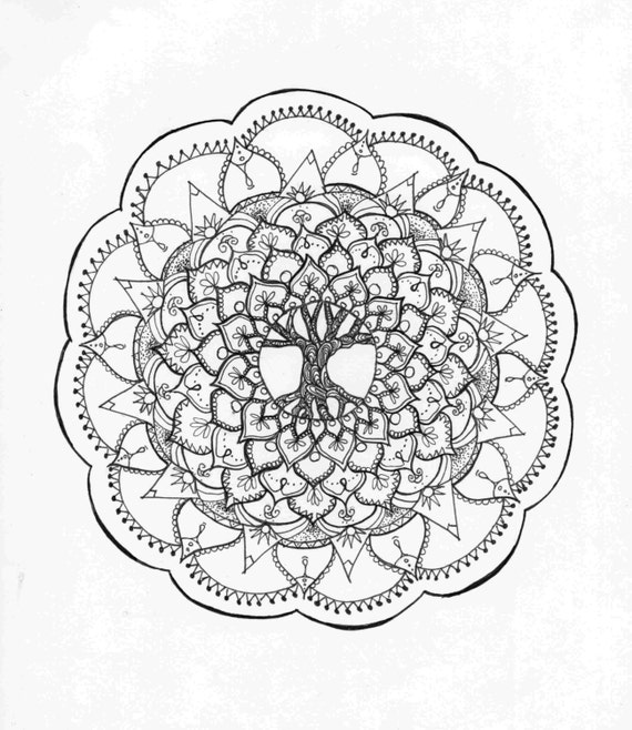 Download Tree of Life Zentangle Mandala Adult Coloring Page
