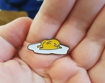Lazy Egg Enamel Lapel Pin - cute fun novelty enamel high quality pin