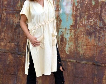Being Peace Tunic. Organic cotton hemp. Made to order.