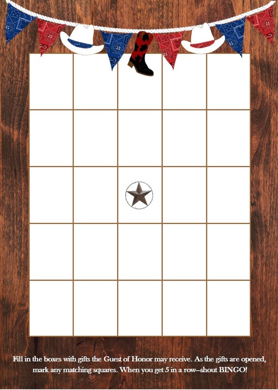 Western Bingo Card
