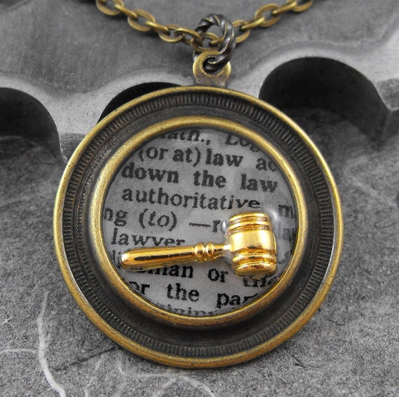 Law Definition Golden Brass Necklace Defining the Life of a