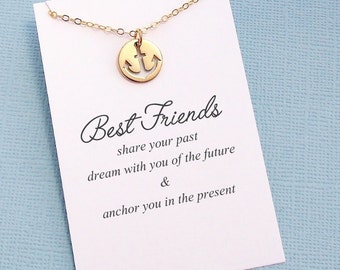 Friendship Necklace | Anchor Necklace, Best Friend Gift, Best Friend Birthday, Best Friend Necklace, Gift for Bestfriend, BFF, Bestie | F03