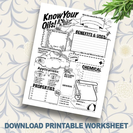 Printable Essential Oil Coloring Worksheet