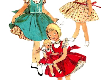 Child's Dress Pattern 1950s Simplicity Vintage Sewing Children's Jumper Girl's Size 6