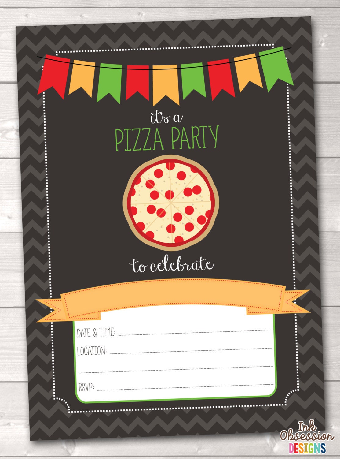 Pizza Party Invitations 4