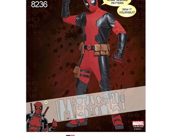 Men's Marvel Deadpool Costumes -Simplicity 8236 - MARVEL Sewing Pattern - MENS Pattern ONLY sizes: 30/32 - 34/36 - 38/40 -42/44 -46/48