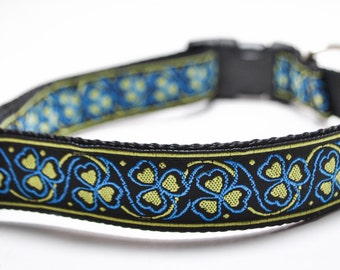 St. Patrick's Day Collar / Luck of the Irish in Royal / Shamrock / 4 Leaf Clover