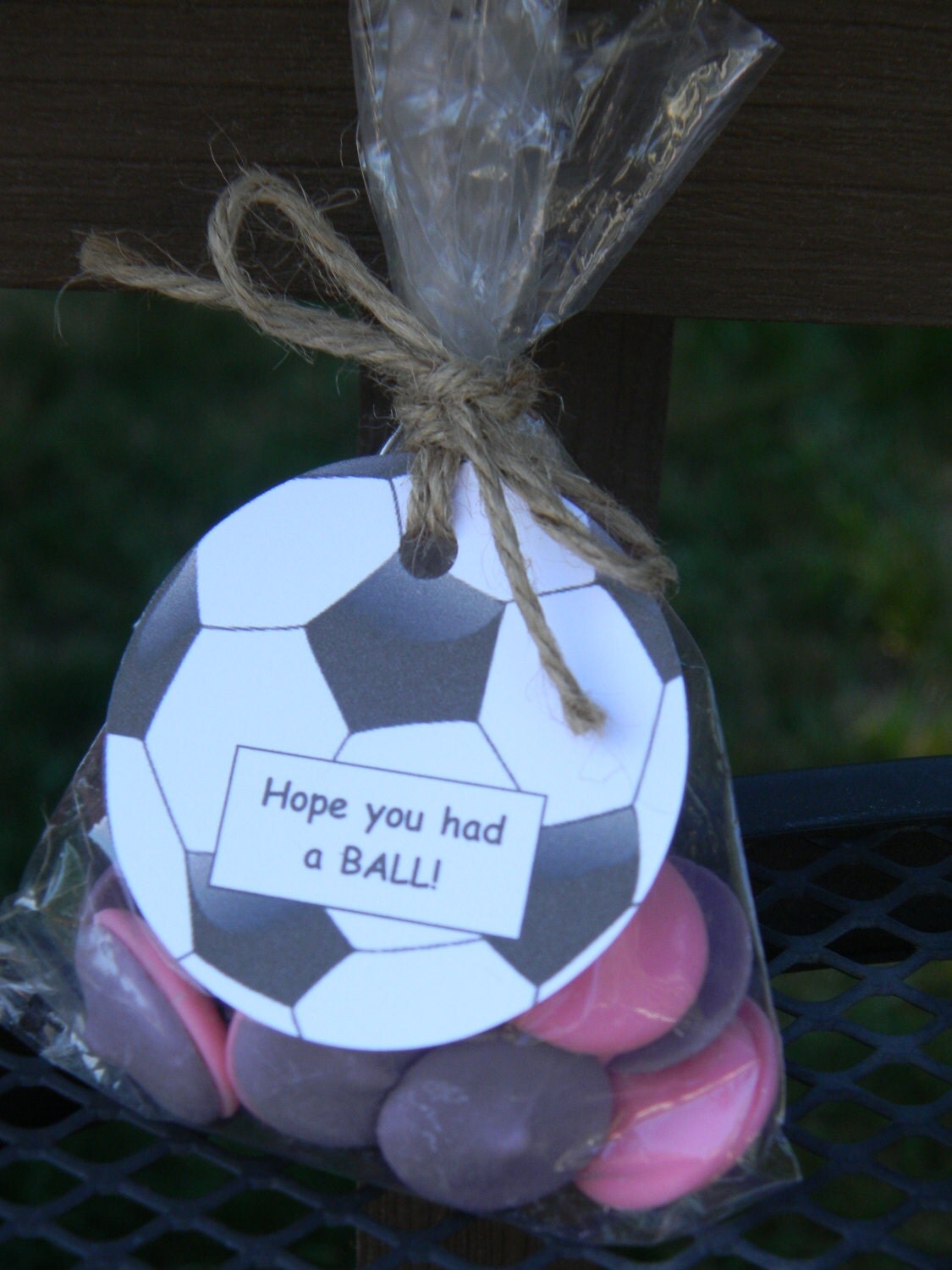 Soccer party favor tags with bags set of 10 soccer birthday