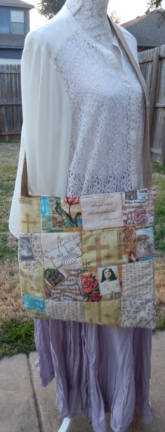 Mixed Fabric Quilted Patchwork Bag John 316 by CrossMyHeartBags