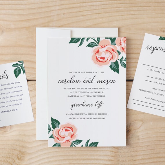 One Page Wedding Invitation Templates