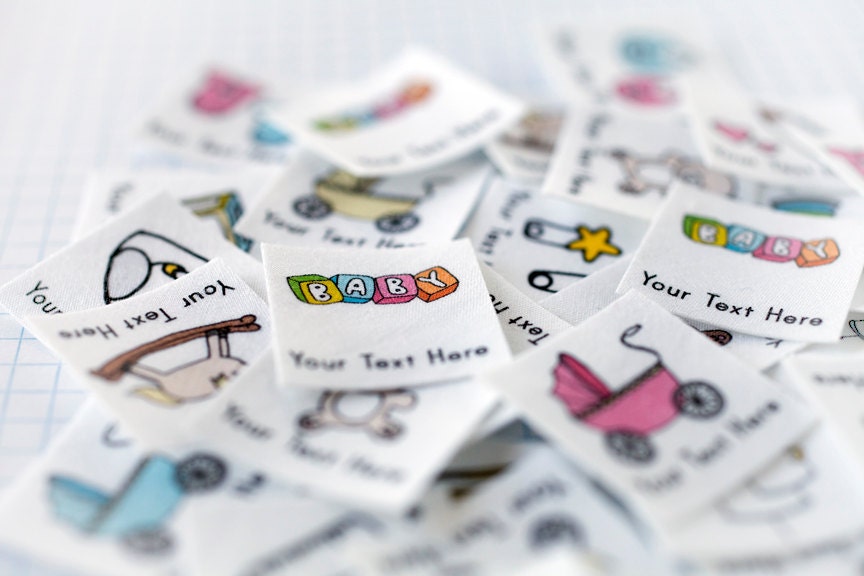 75 Baby Clothing Labels Iron On Organic Cotton Tags