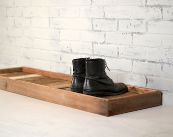 Boot Tray Made from Reclaimed Wood - Shoe Storage Entryway Organization - 36 inches Long by 15 inches Wide - Customizable