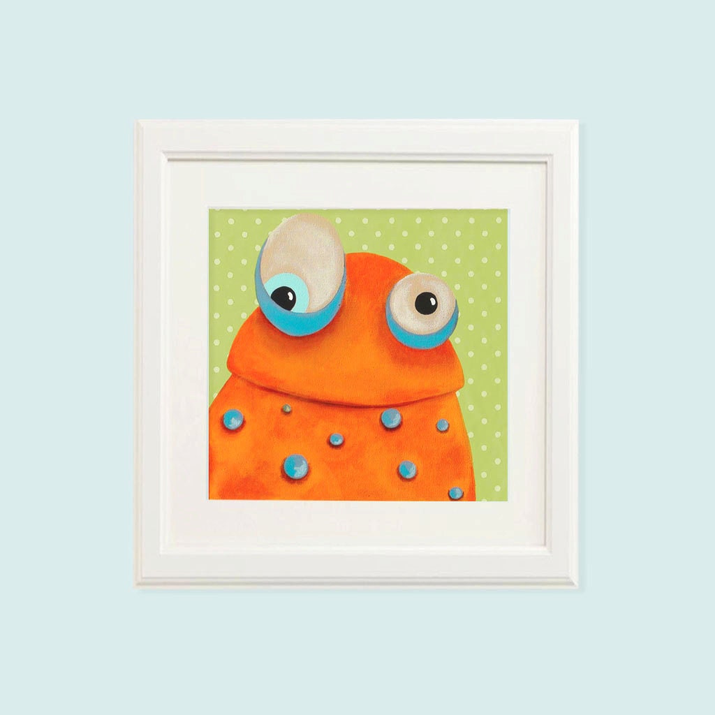 Monster art Kids wall art Baby nursery art Nursery by Pituda