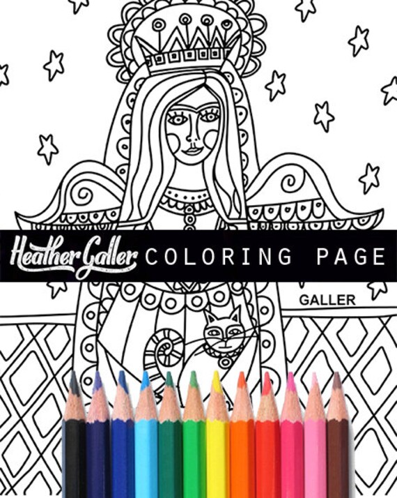 Angel coloring Folk Art coloring book adult coloring book