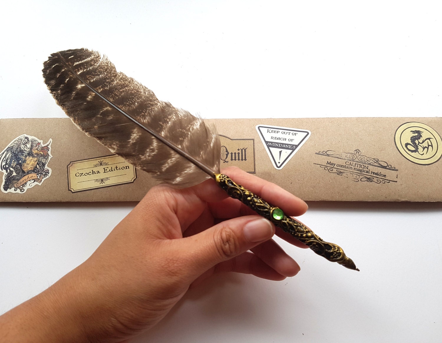 Hippogriff Quill Deluxe Ballpoint Feather Writing Pen from