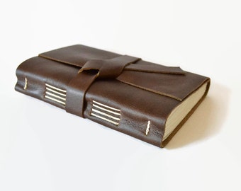 Leather Bound Notebook Lined Leather Journal Personalized, Small Journal, Leather Gift for Men, Boyfriend Gift, Husband Gift, Small Tan 4x6