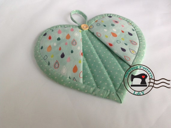 download sewing tutorial Pattern shaped Sewing by PDF on LYPatterns Heart Potholder