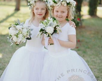 ballerina flower girl dress, girls tulle skirt, flower girl tulle skirt, tutu skirt, floor length tulle skirt, flower girl dress, tulle