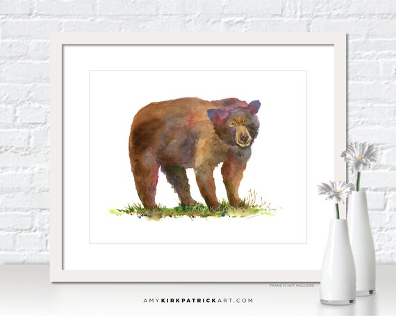 Brown Bear Painting Bear Print Bear Greeting Cards Bear