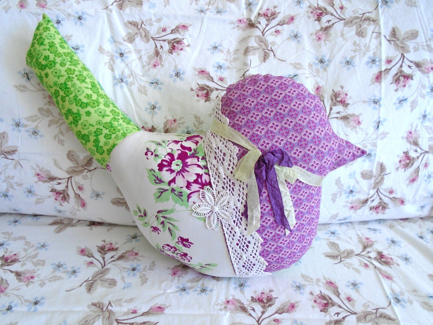 SALESweet Bird Shaped Pillow / Large Bird Pillow / Purples