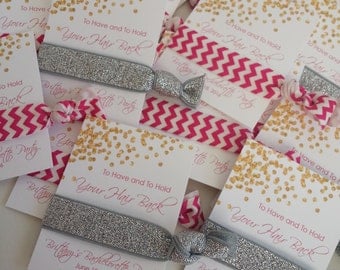 Bachelorette Party Hair Ties To Have and To Hold Your Hair Back Bridesmaids Wedding Custom Wording