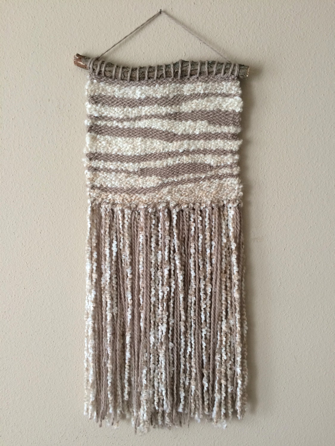 Yarn Wall Hanging Woven Tapestry Yarn Hanging Boho Earthy