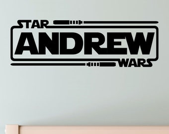 Personalized Star Wars Name With Lightsabers Jedi Knight Vinyl Wall Decal Decor Sticker Custom Name