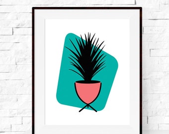 Mid Century Modern Art Print - Grass Tree Print - Home Decor - Botanicals Art Print - Palm Springs