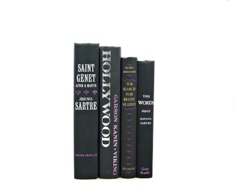 Black BOoks, Purple Decorative Books, Old Book set, Antique Book Decor, Home Decor, Photo Props, y, Book Collection